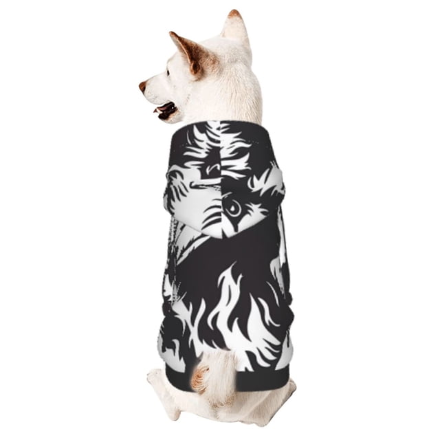 Fotbe Floral Cow Silhouette Sudadera con Estampado para Perros Pequeños – Suéter con Capucha para Mascotas, Tela Suave de Forro Polar con Bolsillo-XX-Large