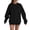 Black, variant on Women's Oversized Pocket Hoodie Round Neck Casual Pullover Comfortable Lounge Wear Sweatshirt L Size Beige