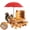 Red, variant on XYADX Squirrel Picnic Table Feeder, Wooden with Umbrella & Water Bowl, Brown, Outdoor