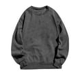 thumbnail image 3 of Men's Sherpa Sweatshirt Warm Fleece Lined Solid Color Sweatshirts Heavyweight Long Sleeve Winter Pullover Tops Dark Gray XXL, 3 of 4