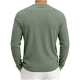 thumbnail image 3 of biudgviw Henley Shirts for Men Long Sleeve Ribbed Knit Button T-Shirt Casual Stylish Loose Fit Tops Fall Clothes Comfy Undershirts(Bronze,X-Large), 3 of 5