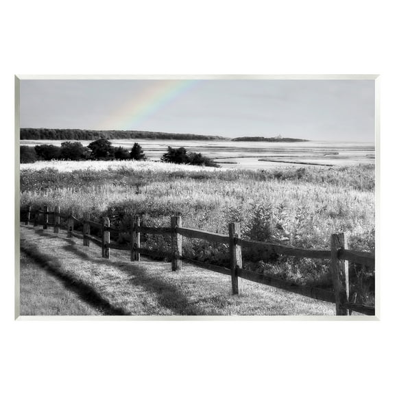 Stupell Industries Rainbow Over Countryside Landscape Photography Unframed Art Print Wall Art, 15 x 10