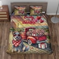 thumbnail image 2 of Be My Valentine's Australian Cattle Dog Truck Full of Love Flower Balloon Quilt Bedding Set Heeler Lover Gifts 1 Blanket Bed Cover 2 Pillowcases - 02029, 2 of 5