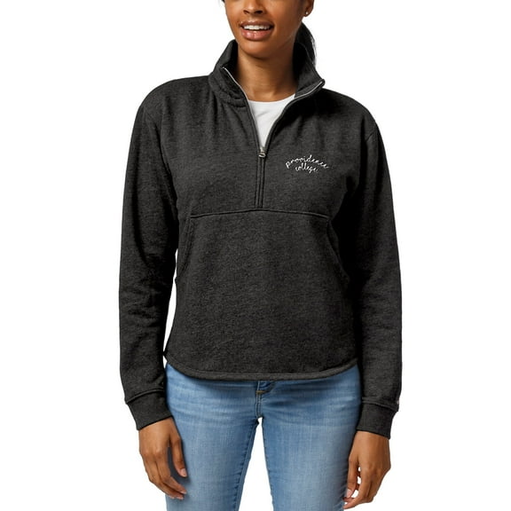 Women's League Collegiate Wear Heathered Black Providence Friars Victory Springs Half-Zip Pullover Jacket