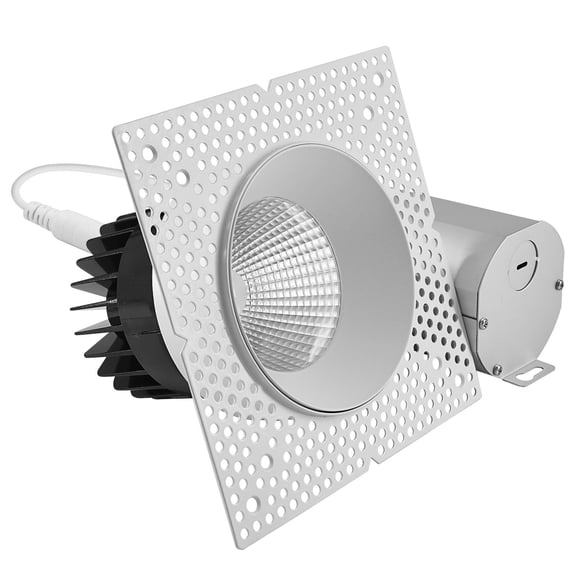LUXRITE 4" Trimless LED Recessed Spotlight, 25W, 2000LM, 5CCT, 38 Beam Angle, Dimmable, CRI90, IC Rated, ETL, White