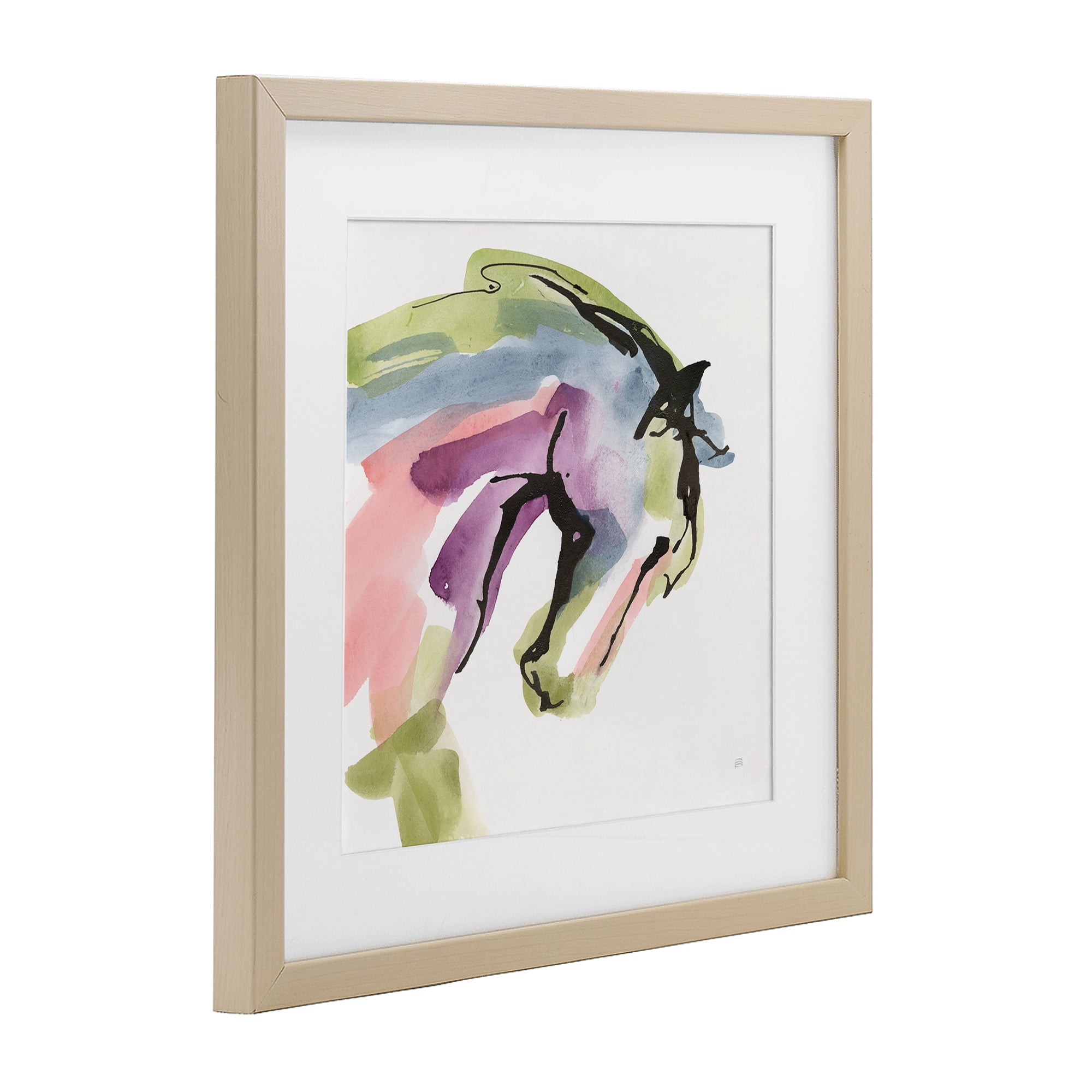Stupell Industries Brushstroke Horse in Motion Birch Framed Print Under Glass, design by Chris Paschke