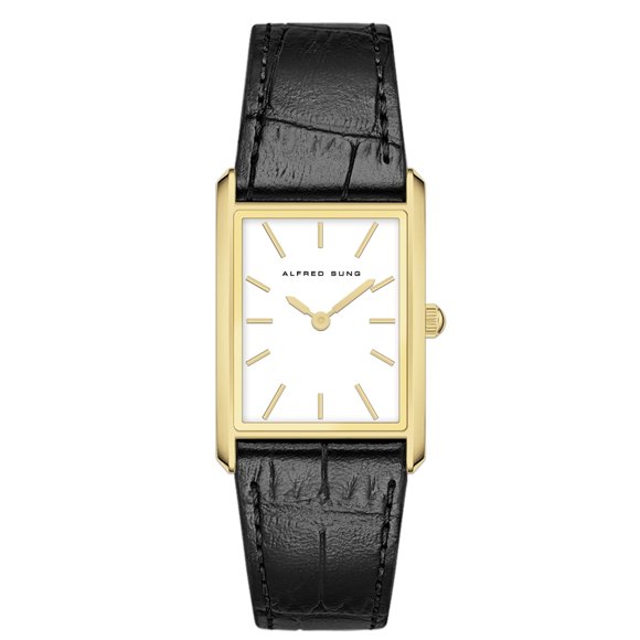 Alfred Sung Horizon White dial Black strap Men's watch