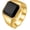 Gold-Black, variant on 14K Gold/Silver/Black Plated Square Signet Ring Anillos De Hombre Statement Classical Wedding Rings Band for Men