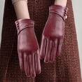 thumbnail image 3 of Huepoe Winter Cycling Gloves for Women - Touchscreen, Windproof, Faux Leather, Cold-Weather, Anti-Slip for Skiing, Running, 3 of 8