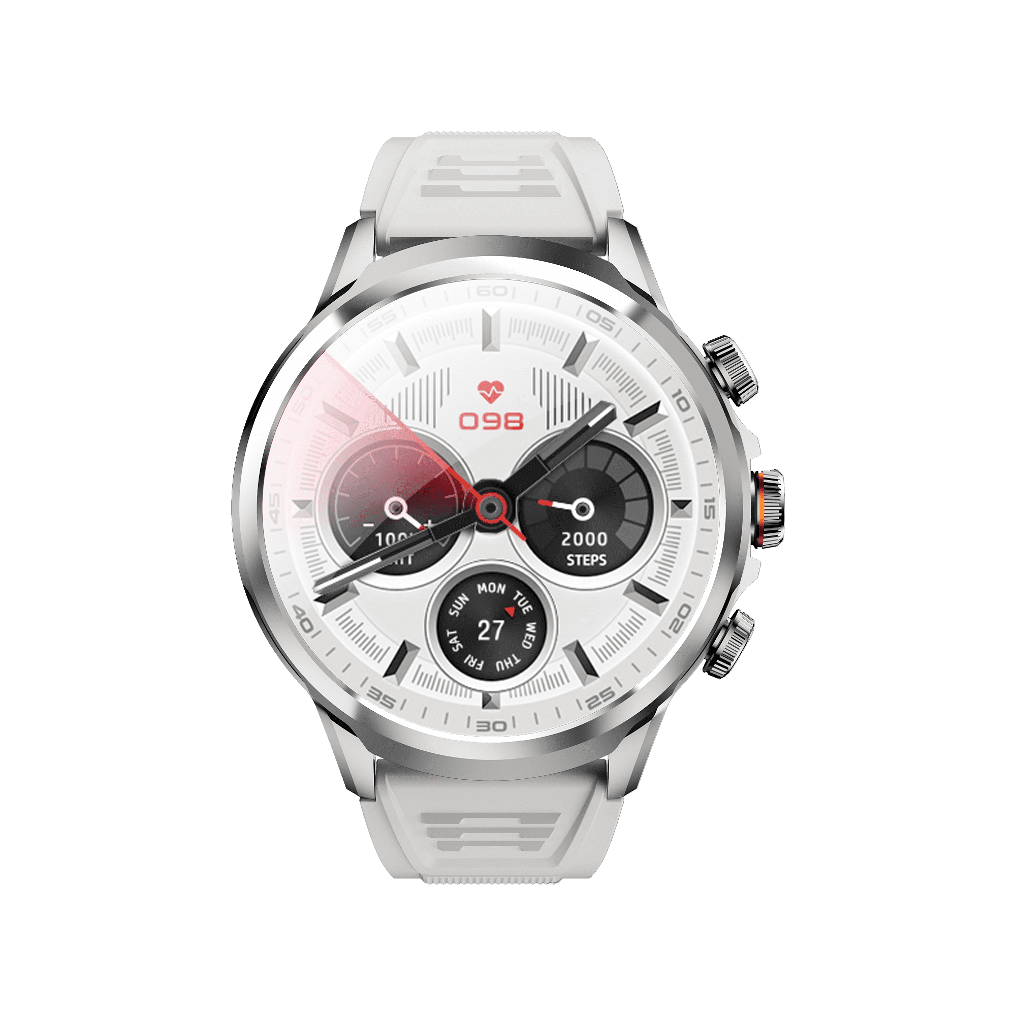E EYAFA Android System Smart Watch H18Pro with 3GB RAM and 32GB ROM 1.95 inch AMOLED Screen 1880mAh Battery for Men and Women-Silver