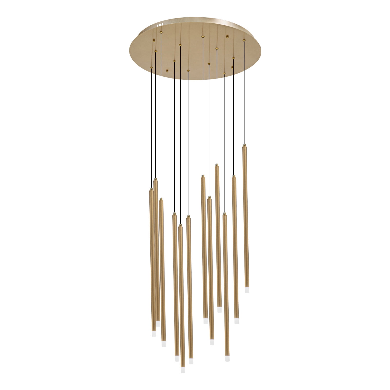 Large Chandelier Gold 12 Light Fixture Ceiling Pendant Lighting Drop Shape for Kitchens, Hallways, Living Rooms