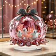 thumbnail image 4 of Halloween Crystal Pumpkin Ornament, Acrylic Ghost Pumpkin Scene Decoration with Elegant Bow Design, Festive Desktop Home Decor, 4 of 4