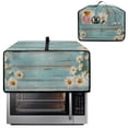 thumbnail image 2 of ZIATUBLES Toaster Oven Cover Stain Resistant Kitchen Countertop Appliance Dust Cover Small Size Appliance Protector Storage Bag with Side Pocket, 18.5" x 14.5" x 9", Daisy Pale Blue Wood Grain, 2 of 8
