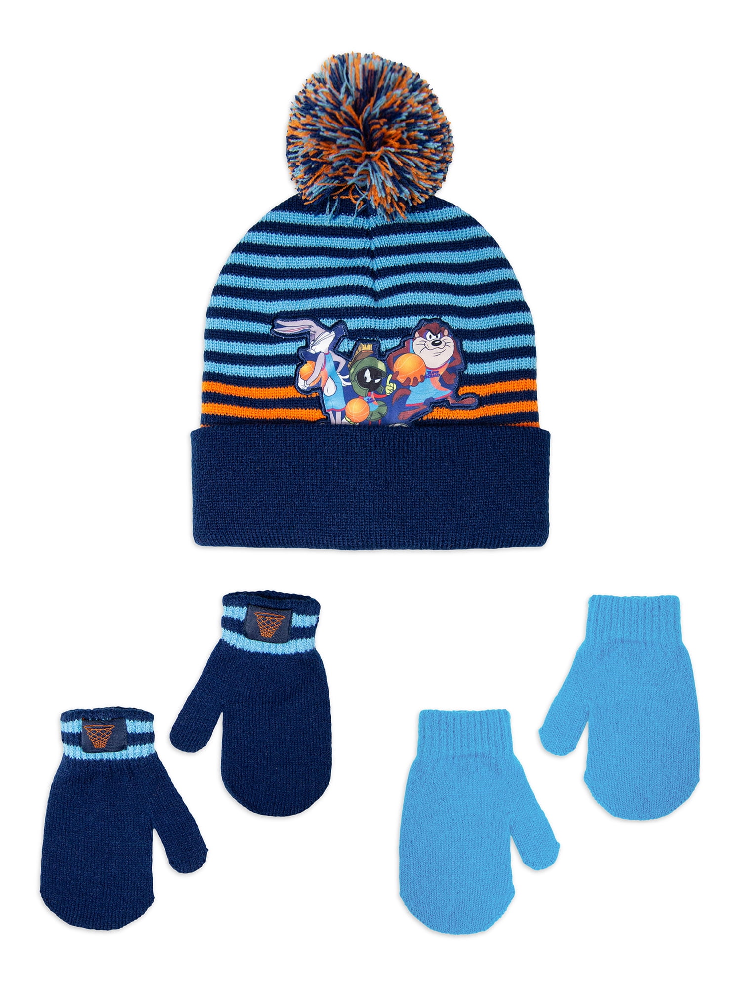 Space Jam Toddler Boy Beanie and 2 Pair 