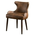 thumbnail image 5 of Plush Button Faux Leather Bucket Back Chair With Nail Heads, 5 of 5