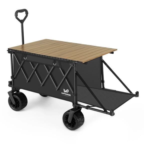 Collapsible Wagon Heavy Duty Wagons with Tailgate Table All-Terrain Wheels