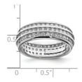 thumbnail image 3 of White Sterling Silver Ring Band Eternity Rhodium-plated 3-row, 3 of 3