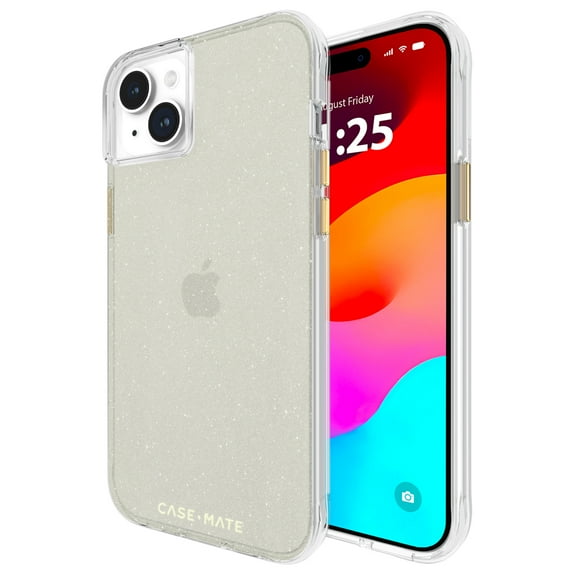 Case-Mate Apple iPhone 15 Plus Case [Wireless Charging Compatible] - 12ft Drop Protection - Sheer Crystal Champagne Gold