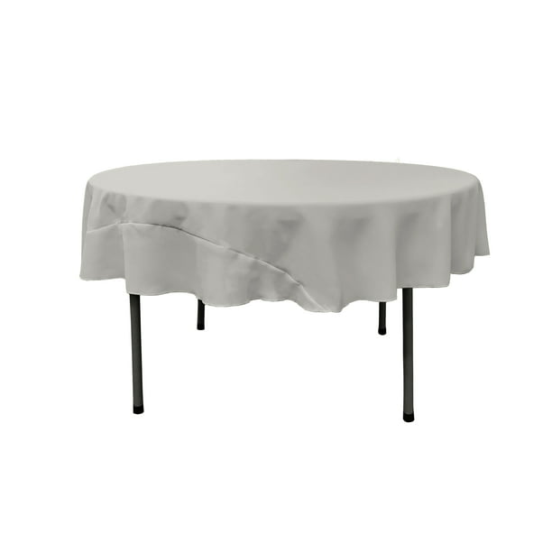 La Linen Polyester Poplin Tablecloth 72, 72 Round Tablecloth Size