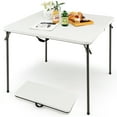 thumbnail image 1 of Costway Folding Camping Table Portable HDPE Outdoor Picnic Dining Table w/ Handle White, 1 of 10