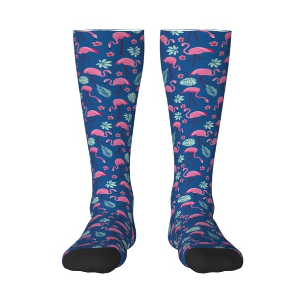 Balery Plants And Flamingos Calcetines novedosos Calcetines deportivos Calcetines hasta la rodilla Calcetines de algodón Calcetines originales y geniales