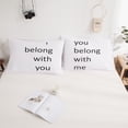 thumbnail image 1 of Move Over Couple Pillowcases Queen White Black Pillow Cover Letters Patter Microfiber Pillow Case 2 Pack, 1 of 9