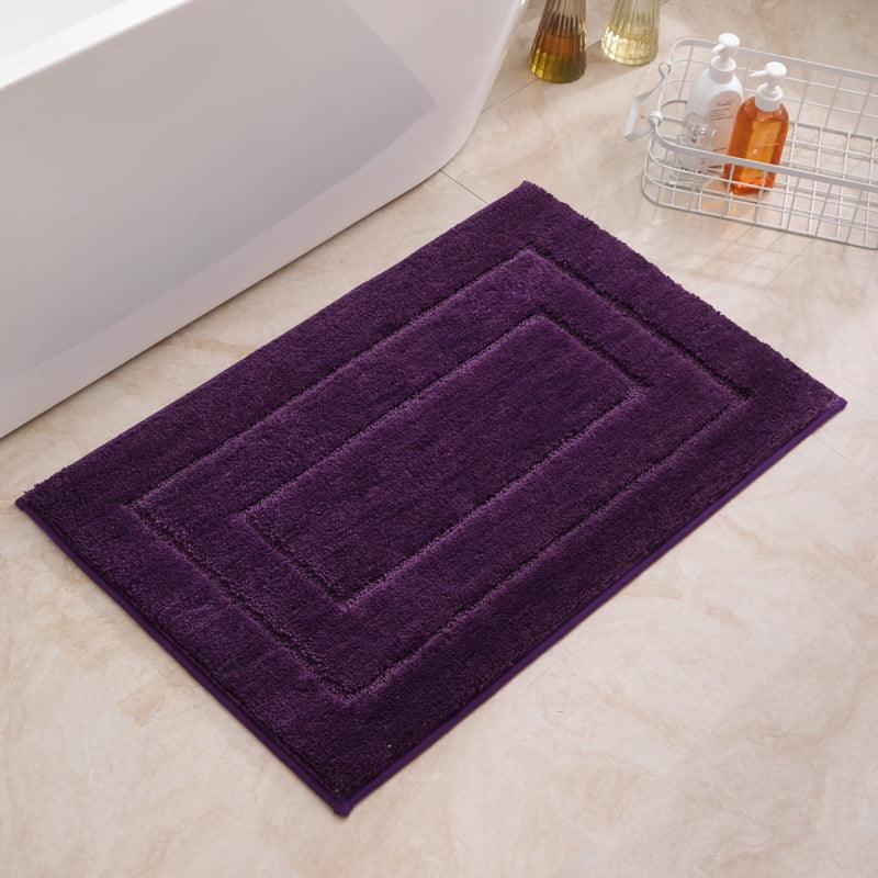 FUDAKUNA Bathroom Rug Fluffy Purple 15.7 x 23.6" Modern Geometric Absorbent Plush Bath Rugs Machine Washable