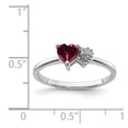 thumbnail image 3 of Solid 925 Sterling Silver Created Ruby and Diamond Engagement Ring Size 8 (.015 cttw.), 3 of 4