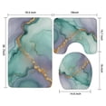 thumbnail image 3 of Green Purple Gold Marble Pattern Bathroom Rugs Sets 3 Piece,Toilet Cover Set,Absorbent Non Slip Bathroom Mats Sets with U-Shaped Contour Rug Toilet Rug Set, 3 of 5