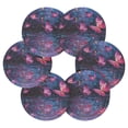 thumbnail image 4 of 6 Pcs Drink Coasters with Holder 3.94in Woven Coasters for Drinks Night Scene and Butterflies Coaster Set for Protection Table, 4 of 7