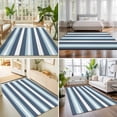 thumbnail image 4 of Large Area Rugs 6'x9', Blue Striped Carpet Runner Indoor Outdoor Rugs Home Decor Aesthetic, Modern Gradient Abstract Lines Aesthetic Non Slip Mats Washable Accent Rug for Living Room Bedroom, 4 of 8