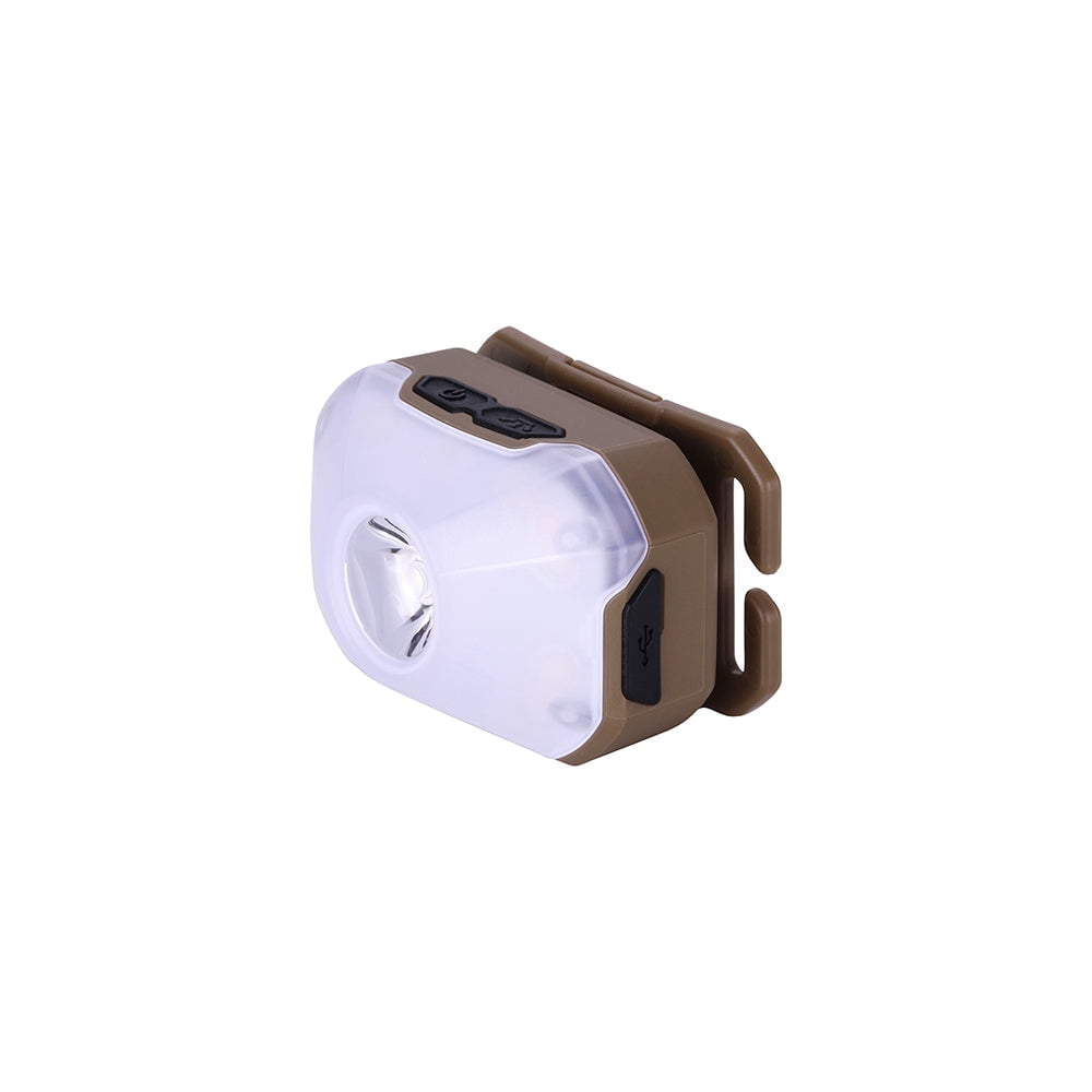 Claymore Heady2 (Tan) - Rechargeable LED Headlamp Flashlight, Lightweight for Camping, Running, Hiking, Emergency & Industrial Use. USB-C Charging, Up to 40 Hours Battery Life, Waterproof.