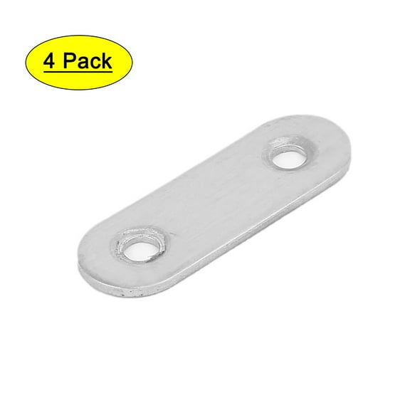 Uxcell 45mm Length Flat Metal Repair Mending Fixing Plate Brackets Support 4Pcs