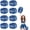 Blue+Silver, variant on 8 Pack pom poms Cheer,Handheld Cheer pom poms, Sports Cheer Plastic Pom Poms Cheerleading for Sports Team Spirit Cheering (Blue+Gold)