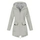 thumbnail image 1 of Chaqueta de lluvia sólida para mujer al aire libre de talla grande impermeable con capucha a prueba de viento abrigo suelto Pompotops  qwe16612, 1 of 5