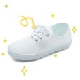 thumbnail image 2 of LIIPEE Girls Sneakers Spring Summer Breathable Solid Color Non- Soft Sole Strappy Canvas Shoes Girls Versatile Indoor Dance Sneaker,White5,16-17 Years, 2 of 3