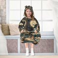 thumbnail image 7 of FORMRS Wearable Blanket Hoodie with Sleeves for Kids Cozy Flannel Sweatshirt, Black Dinosaur, 7 of 7