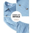 thumbnail image 7 of Arshiner Boys Summer Beach Outfits 2 Piece Casual Button Down Shirt and Shorts Set Vacation Texture Sets, 7 of 7