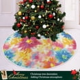 thumbnail image 2 of Color Watercolor Daisy Christmas Tree Skirt Stand Mat Waterproof Floor Protection Mat for Holiday Decoration, 2 of 6