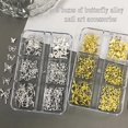 thumbnail image 2 of Abalorios y gemas para uñas acrílicas con forma de mariposa y lazo dorado, 2 of 7