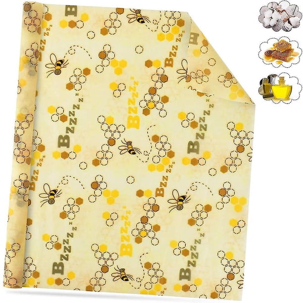 Rollo de envoltura de alimentos de cera de abejas (100x33 cm) Envoltura de cera de abejas reutilizable y envoltura de abejas