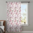 thumbnail image 3 of Pink Beige Flowers Sheer Curtains 54 Inches Long, Spring Floral Elegant Pastoral Botanical Light Filering Curtains, Breathable Simi Curtain Privacy Drapes for Kitchen Bathroom Small Window Treatment, 3 of 9