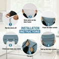 thumbnail image 2 of Turquoize Fantasdecor Linen French Glass Door Curtains for Kitchen Tie Top Blackout 1 Panel，26" X 68" , Stone Blue, 2 of 7