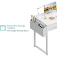 thumbnail image 4 of Lufeiya Small White Desk with Drawers - for Bedroom, 32 Inch Home Office Computer Desk with Fabric Storage Drawer and Bag, Study Writing Table for Small Spaces, White, 4 of 9