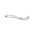 thumbnail image 4 of AFFY 1.3 Cttw Round White Natural Diamond Floral Bangle Bracelet in 14 Solid Rose Gold (I-J Color, I2-I3 Clarity,1.3 Cttw), 4 of 5