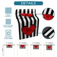 thumbnail image 6 of Burlap Table Runner 90 Inches Long, Valentine's Day Red Love Non-Slip Kitchen Table Runners for Dining Room Everyday Use Party Table Decorations Geometric Black White Stripe, 6 of 9