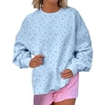 thumbnail image 3 of Arlun Womens Oversized Cute Floral Crewneck Sweatshirts Drop Shoulder Long Sleeve Casual Pullovers 2026 Fall Winter Cute Preppy Printed No Hood Sweatshirt for Daily Wear 1-Light Blue XXL, 3 of 6