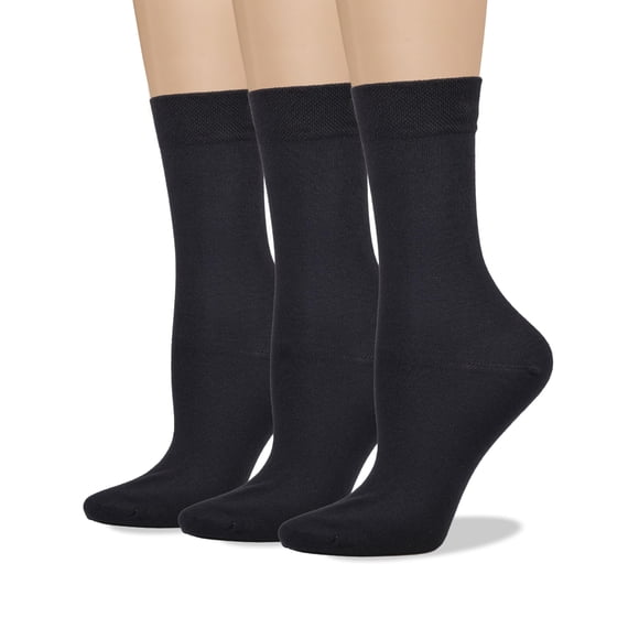 Medias de algodón suaves para mujer COTTON DAY, negras, talla 6-9