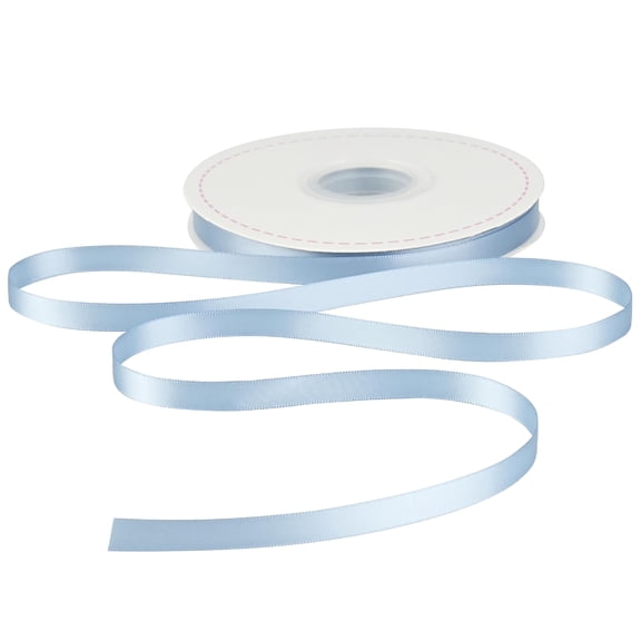 High-quality dusty blue ribbon, 3/8 inch satin, double faced, ideal for wedding decor, gift baskets, hair accessories, sewing, 50 yards