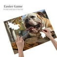 thumbnail image 2 of 500-Piece Wooden Jigsaw Puzzle for Adults - Bulldog Relaxing Bench OpenMouth , Fun & Relaxing Family Game, No-Dust Interlocking Pieces, Perfect Wall Decor & Holiday Gift, 2 of 7